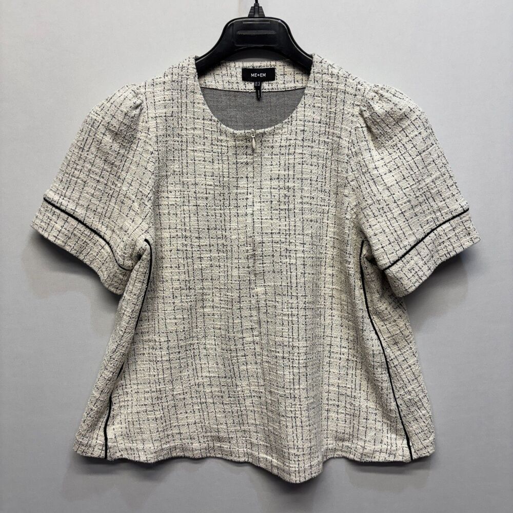 Me+Em Women Short Sleeve Blouse Top Shirt Size US 8 UK 12 Cotton Blend D118 -7